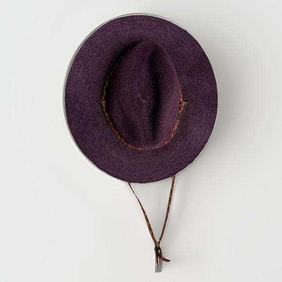 prAna Tempo Travel Hat Black Cherry Women's One Size Vegan Leather Chin Strap - Picture 3 of 9